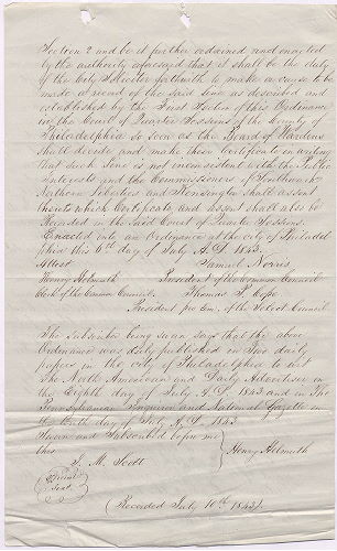 p. 2, [Copies of ordinances and resolutions related to plan 11-07_HP and the wharf line shown therein]