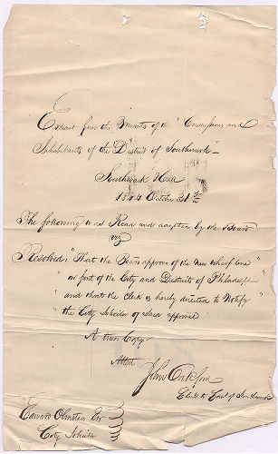 p. 12, [Copies of ordinances and resolutions related to plan 11-07_HP and the wharf line shown therein]