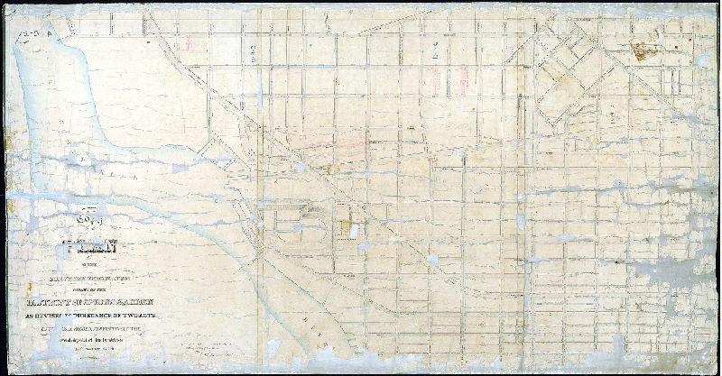 Plan, Copy of the plan of the survey and regulation of part of the District of Spring Garden as revised in pursuance of two Acts of Assembly passed respectively the 7th day of April anno Domini 1845 and the 14th day of March [1846] [See 013-23 for clearer copy of this plan]