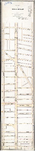 Plan, Plan of Broad Street showing revision of footways and grades from Vine Street to Poplar Street [Resolution May 19, 1873; confirmed April 19, 1875]