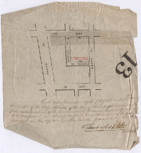 Plan, [No title. Hedding Street. Confirmed by Court Nov. 29, 1869]