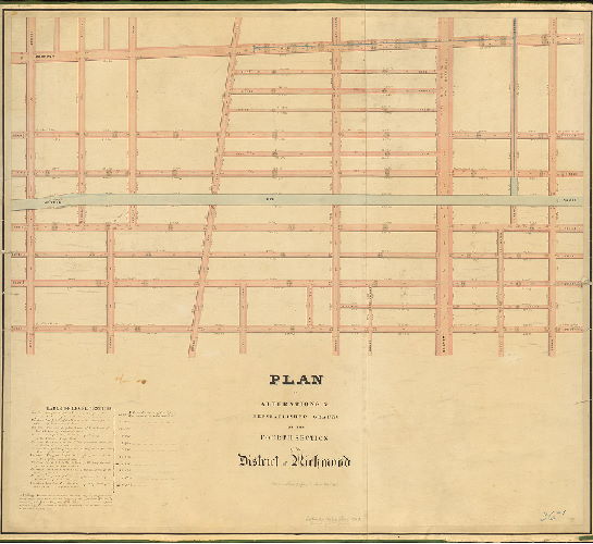 Plan, Plan of alterations & reestablished grades of the Fourth Section of the District of Richmond