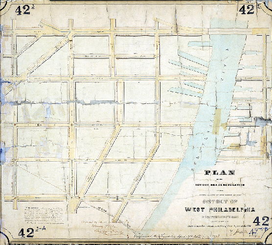 Plan (alternate image), Plan of the revised grade regulations of the Second Section of the District of West Philadelphia in the Twenty-fourth Ward, City of Philadelphia.. Made in accordance with a resolution of Councils passed Nov. 1861 by James Miller. [Confirmed Board of Surveyors Feb. 17, 1862]