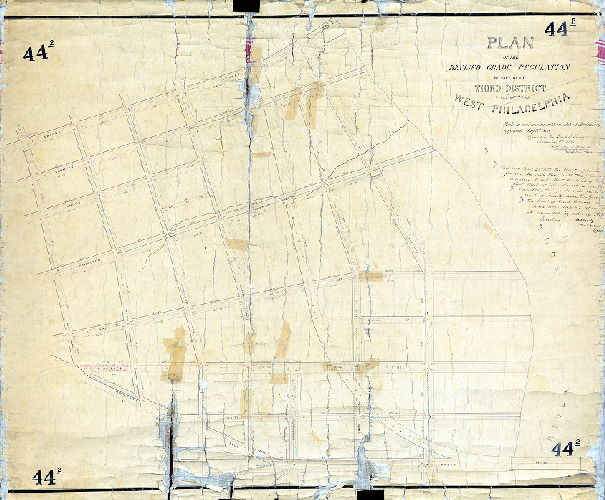 Plan (alternate image), Plan of the revised grade regulation of part of the Third District of the survey of West Philadelphia. [Act of Assembly May 13, 1856; approved by Board of Surveyors Nov. 3, 1856; confirmed by Court Aril 25, 1857] 