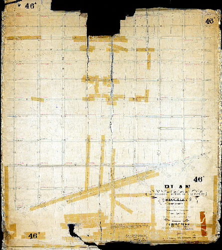 Plan (alternate image), Plan of the First Section of a survey of Blockley. Made in conformity with an Act of Assembly of the Commonwealth of Pennsylvania approved April 3rd, 1851, with the curb heights fixed thereon. By order of the Department of Surveys of the City of Philadelphia.... With the revision of lines as authorized by resolution of Councils approved May 25, 1872 [Confirmed Dec. 1, 1873]
