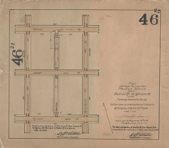 Plan, Plan for placing on the City Plan Marko Street from Walnut St. to Spruce St. in the Twenty-seventh Ward. 