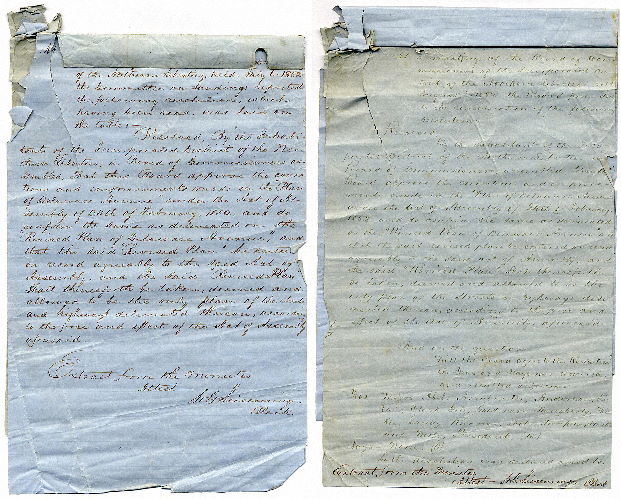Plan, [Resolutions of Board of Commissioners of District of Northern Liberties, approving plan 054-1_HP, July 1, 1852 and Aug. 3, 1852]