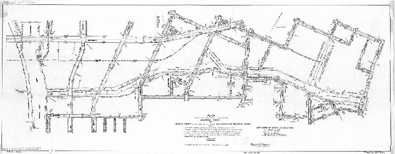 Plan, Plan striking from City Plans Nos. 55 and 306 Frankford Creek from Bridge Street to the northeast line of the new channel of Frankford Creek, located southwest of Adams Avenue and extending southwestwardly from Aramingo Avenue to the Delaware River; the placing upon the city plan, in lieu thereof, of certain drainage rights-of-way along the lines of existing sewers, and the revision of the lines and grades of intersecting and adjacent streets and the lines of certain existing drainage rights-of-way affected by said striking. 23rd & 45th Wards, Philadelphia. [Ordinance April 4, 1961; confirmed June 19, 1961]