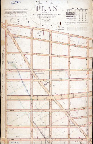 Plan (alternate image), Plan of the Fourth Division of the survey and regulation of the district of Spring Garden agreeably to an Act of the General Assembly of the Commonwealth of Pennsylvania, passed the twenty-second day of March, anno Domini One thousand eight hundred and thirteen. Surveyed and returned Dec. 11th, 1820 By Joseph H. Siddall. [Attachment: authorization for the plan]