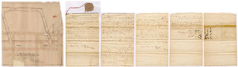 Plan, Plan of the regulation of Gray Street north of Poplar Street between Front and New-Market Streets in the Northern Liberties [Attachment: "Gray St., N. Liberties, filed May 24, 1852." Board of Commissioners of District of Northern Liberties records relating to this plan]