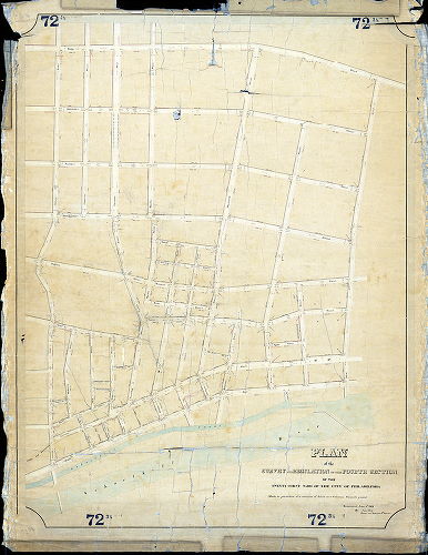 Plan, Plan of the survey and regulation of the Fourth Section of the Twenty-first Ward of the City of Philadelphia [Resolution, date not given; resurveyed June 10, 1861]