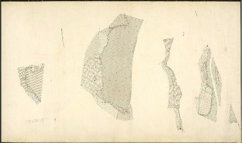 Plan (alternate image), [No title. Delaware River front, New Jersey and Pennsylvania sides of river, with soundings and detailed delineation of topography, vegetation and structures.073-u, v, w and x are contiguous and cover from Bridesburg to Poquessing Creek; 073-y_HP shows detailed drawings of riverfront locations. These hand-drawn plans were used as the basis of subsequent USCGS lithographs of the city waterfront.]
