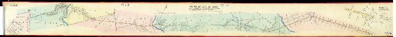 Plan, Draft of a State Road leading from the Borough of Media in the County of Delaware to Lancaster Avenue in the City of Philadelphia, surveyed for the commissioners June and July 1870 by Benj. H. Smith surveyor. 