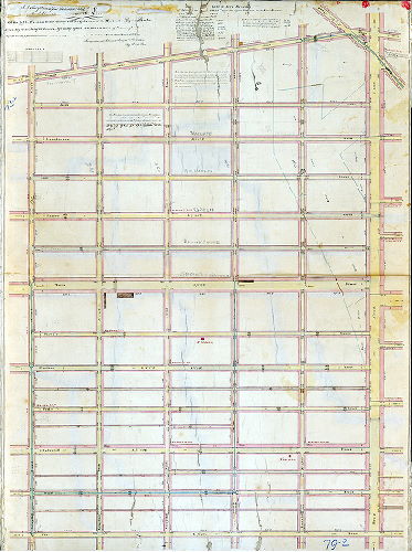 Plan (alternate image), Plan of the Fifth Division of the survey and regulation of the District of Spring Garden, agreeably to an Act of the General Assembly of the Commonwealth of Pennsylvania passed the 22nd day of March anno Domini 1813 – and a supplement thereto passed the 2nd day of March anno Domini 1827. Surveyed and returned Jany. 31st A.D. 1828 by P. M. Price. [Attachment: Court certification, 1831]