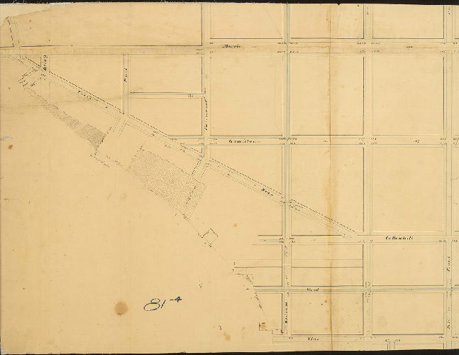 Plan, [No title. Vine St. to Spring Garden St., 22nd St. to the Schuylkill River. Perhaps part of the 7th Division of the survey and regulation of Spring Garden. See plan 081-02_HP.]
