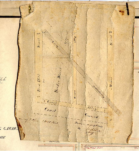 Plan, [No title. Plan showing Pennsylvania Railroad between Minor St. and Bush Hill St. Plan also shows "Canal Ground"]