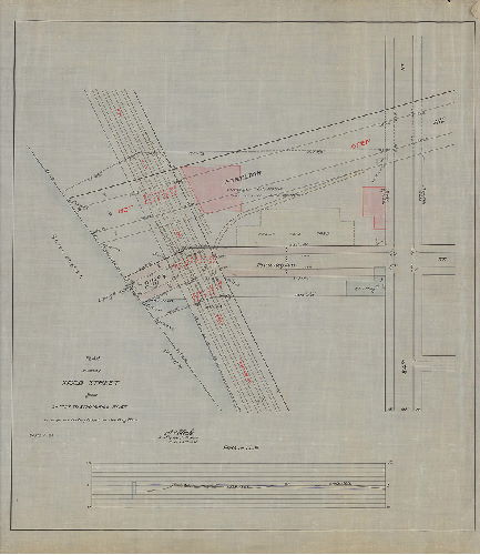 Plan, Plan showing Wood Street from 24th St. to Schuylkill River as proposed to be placed on the City Plan.