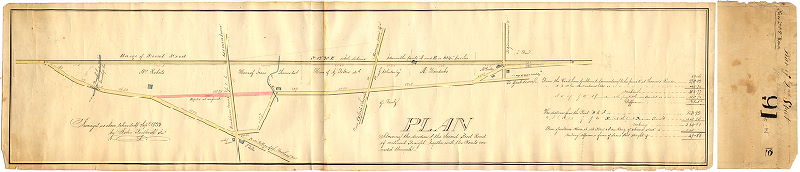 Plan, Plan shewing the direction of the Second Street Road if continued straight together with the Roads connected therewith.