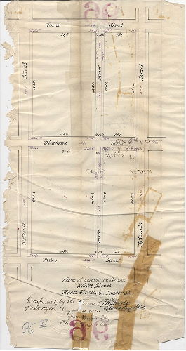 Plan, Plan of lines and grade [of] Hicks Street, Reed Street to Tasker St. [On reverse: ordinance March 17, 1884; confirmed Aug. 4, 1884]
