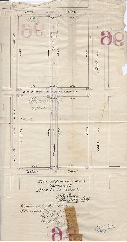 Plan, Plan of lines and grade [of] Tiernan St, Reed St. to Tasker St. [On reverse: ordinance March 17, 1884; confirmed Aug. 4, 1884]