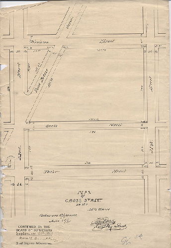 Plan, Plan of Cross Street in the 26th Ward. [Ordinance June 23, 1891; confirmed Sept. 21, 1891]
