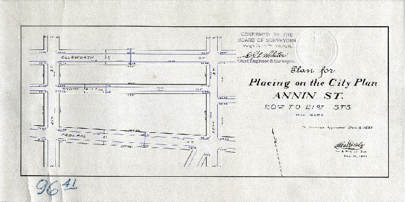 Plan, Plan for placing on the City Plan Annin St., 20th to 21st Sts., 36th Ward. [Ordinance Dec. 8. 1897; survey returned Dec. 18, 1897; confirmed April 4, 1898]