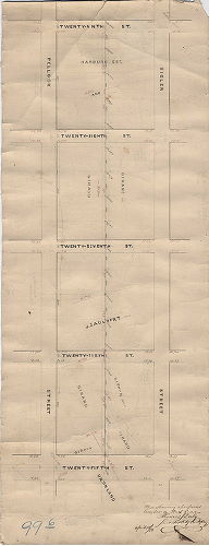 Plan, Plan showing a proposed line for a railroad.