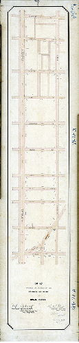 Plan (alternate image), Plan showing the revision of the footways and grades on Broad Street. [Resolution May 19, 1873; confirmed by Board of Surveyors April 19, 1875]