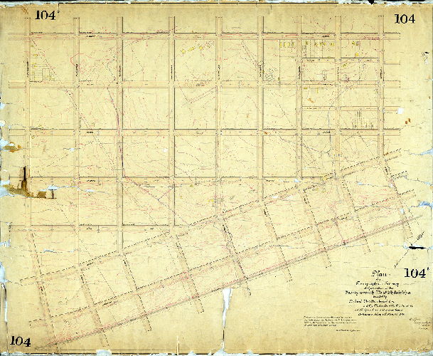 Plan, Plan of a topographical survey of that portion of the Twenty seventh Ward Philadelphia bounded by 63rd and 71st Sts. Elmwood Ave. and the Chester Branch of the P&R R.R. establishing lines and grades thereon. [Ordinance Nov. 25, 1889; survey returned Dec. 1890; confirmed Nov. 2, 1891]