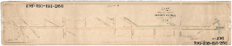 Plan, Plan of the revision of the street and curb lines of Girard Avenue between Lancaster Avenue & the Schuylkill River. Directed by a resolution of City Councils approved November 15th, 1873 [and Dec. 13, 1873]. [Survey returned Feb. 8, 1873]