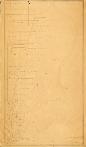 Plan (alternate image), [No title. Soundings and wharf line in Delaware River front, Maiden St. to Juniata St. This plan is contiguous with 115-y_HP]