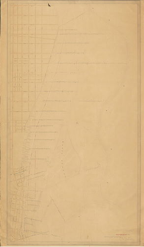 Plan, [No title. Soundings and wharf line in Delaware River front, Maiden St. to Juniata St. This plan is contiguous with 115-y_HP]