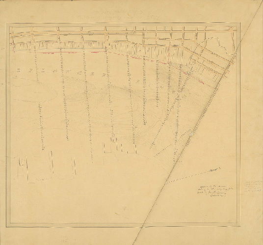 Plan, Wharf line from Chestnut St. to Maiden St. [Title in pencil. This plan is contiguous with 115-x_HP.]