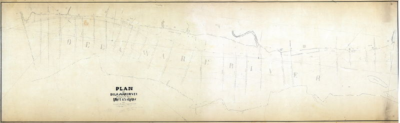 Plan (alternate image), Plan of Delaware River fronting on the City of Philadelphia from the mouth of Frankford to Poquestion [Poquessing] Creek. Surveyed by Isaac Shallcross, 1856. 