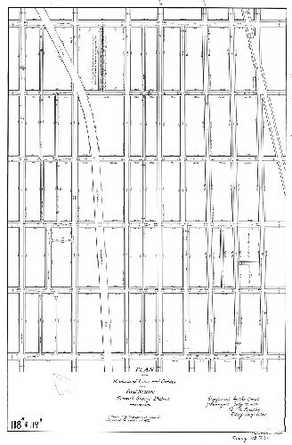 Plan, Plan of the revision of lines and grades in the First Section, Seventh Survey District, Philadelphia. [Ordinance Dec. 31, 1875; confirmed July 17, 1876]