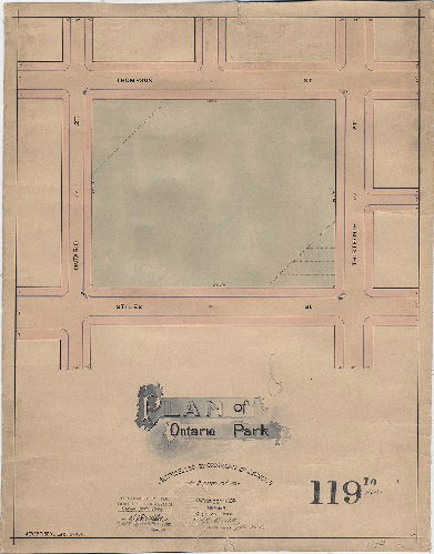 Plan, Plan of Ontario Park [Ordinance June 22, 1892; confirmed Oct. 3, 1892]