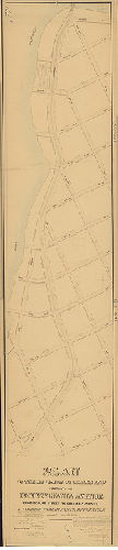 Plan, Plan of the revision of grades and footways on Pennsylvania Avenue from Poplar Street to Columbia Avenue [Ordinance June 23, 1862; approved by Board of Surveyors Dec. 1, 1862