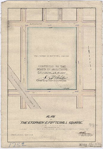 Plan, Plan of the Stephen E. Fotterall Square, Twenty-eighth Ward, Philadelphia. [Ordinance March 10, 1892; confirmed Oct. 17, 1892]