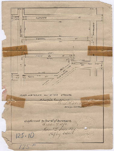 Plan, Plan of Warnock and Alder Streets [Survey returned Jan. 24, 1872; confirmed Oct. 7, 1872]