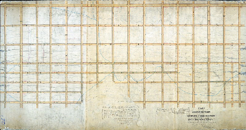 Plan (alternate image), Plan of the Sixth Section of the survey and regulation of the Twenty-first Ward of the City of Philadelphia. [Ordinance Aug. 15, 1855; approved April 11, 1859; confirmed by Court June 20, 1859]