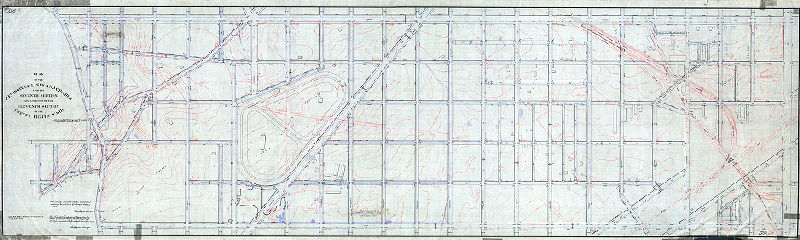 Plan (alternate image), Plan of the revision of lines and grades upon the Seventh Section and a portion of the Eleventh Section of the Twenty-eighth Ward. [Ordinance Feb. 25, 1884; confirmed Feb. 1, 1886 and March 21, 1887]
