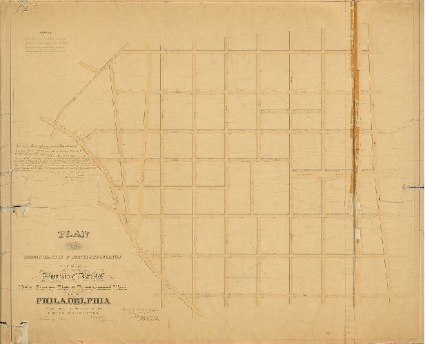 Plan, Plan of the Second Section of survey & regulation of the late Township of Bristol, Ninth Survey District, Twenty-second Ward, City of Philadelphia. [Survey returned Nov. 17, 1856; approved by Board of Surveyors Oct. 19, 1857; confirmed by Court Nov. 23, 1857]