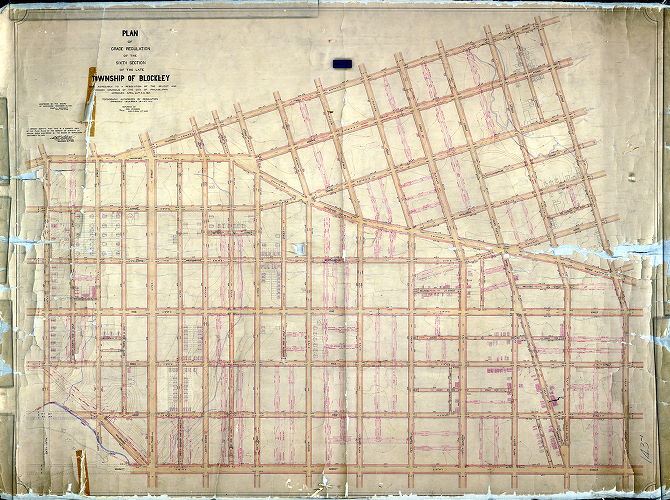 Plan, Plan of grade regulation of the Sixth Section of the late Township of Blockley [1908 copy of original plan 143-3 MTD]