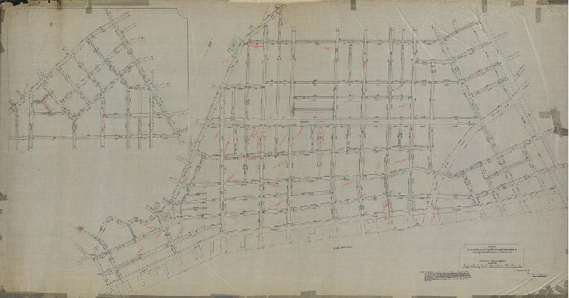 Plan, Plan of the Survey and regulation of the Eastern Section of the Kensington District of the Northern Liberties. Approved by the Board of Commissioners March 26th, 1849. Confirmed by an Act of Assembly passed April 5th, 1849. The same Act requires the confirmation of Franklin Avenue to Richmond St. in the District of Richmond. Arranged and revised by Benjn. Moore.