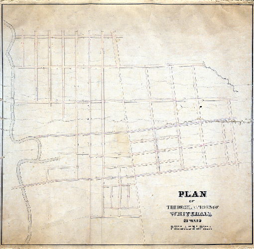 Plan (alternate image), Plan of the regulations of Whitehall, 23d Ward Philadelphia. [Ordinance Aug. 15, 1855; approved by Board of Surveyors Nov. 1, 1858; confirmed by Court Dec. 22, 1860]