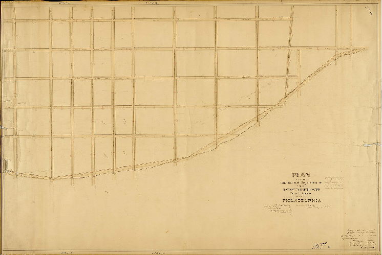 Plan (alternate image), Plan of the line and curb regulations of the Twenty-fifth Ward, Fourth Section, City of Philadelphia. [Resolution Nov. 8, 1860; approved by Board of Surveyors Oct. 20, 1862; confirmed by Court May 18, 1863]