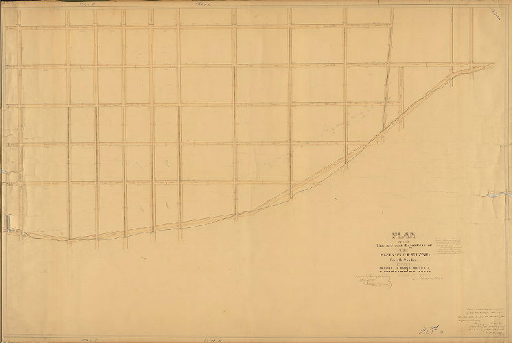 Plan, Plan of the line and curb regulations of the Twenty-fifth Ward, Fourth Section, City of Philadelphia. [Resolution Nov. 8, 1860; approved by Board of Surveyors Oct. 20, 1862; confirmed by Court May 18, 1863]