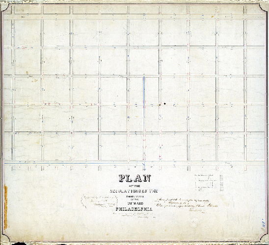 Plan (alternate image), Plan of regulations of the Fourth Section of the 23d Ward Philadelphia [Resolution Dec. 19, 1857; approved Jan. 3, 1860; confirmed by Court June 11, 1860]