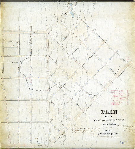 Plan (alternate image), Plan of the regulations of the Sixth Section of the 23rd Ward, Philadelphia. [Resolution Dec. 19, 1857; approved Jan. 16, 1860; confirmed by Court June 11, 1860]