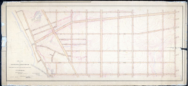 Plan, Plan of the grade regulations and revision of street lines on the Second Division of the Twenty-first now Twenty-eighth Ward of the City of Philadelphia [Resolutions Oct. 1, 1870 and June 24, 1871; confirmed July 19, 1875. Copy made in 1900]